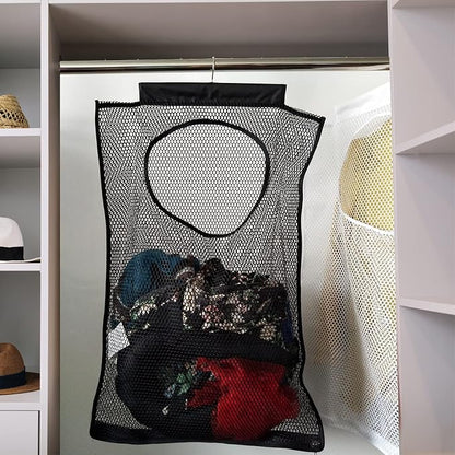 Hanging Mesh Laundry Hamper Large Dirty Clothes Bag, Can Be Used Behind The - Image 6