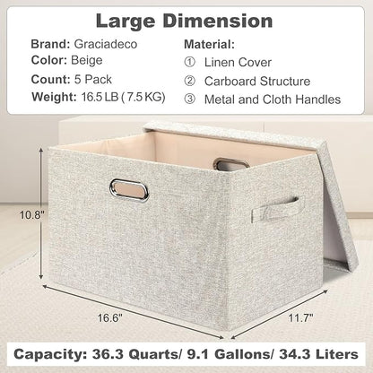 Large 17" 36 Quart Collapsible Stackable Storage Bins - Image 2