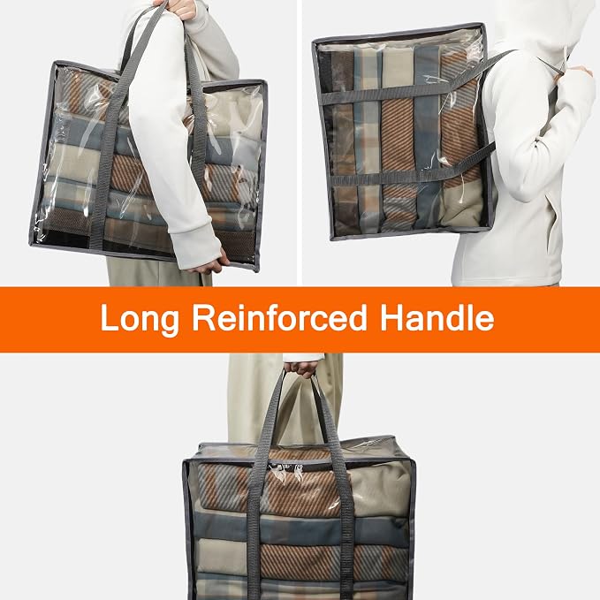 Vieshful Grey 40L Clear Clothes Storage Bag - Image 4