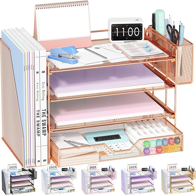 OPNICE Desk Organizer, 4-Tier Desktop File Organizer by OPNICE