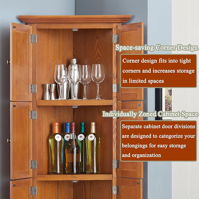 72" H Farmhouse Corner Storage Cabinet - Image 5
