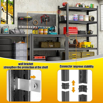 Storage Shelves, Garage Metal Shelving Unit, Adjustable, Double-Layer Column - Image 3