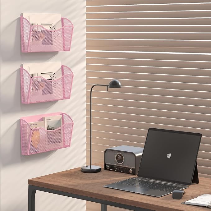 EasyPAG Wall File Organizer, Metal Mesh Hanging File Folder Holder - Image 5