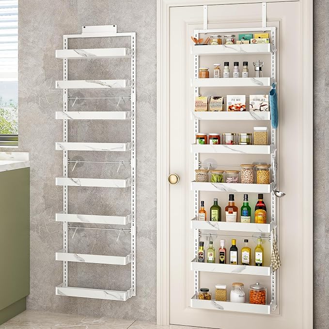 bukfen Over the Door Pantry Organizer, 8-Tier Adjustable Basket Kitchen Pantry by bukfen