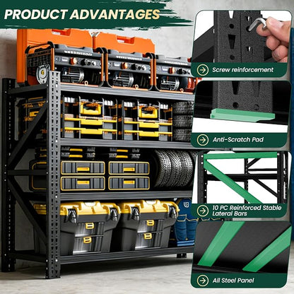 Heavy Duty Garage Storage Shelves 8000LBS Capacity, 4-Tier Adjustable - Image 6
