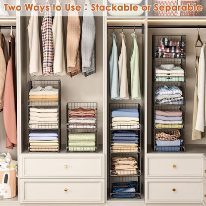 5-Tier Stackable Closet Storage Baskets, Closet Organizers and Storage Shelves - Image 6