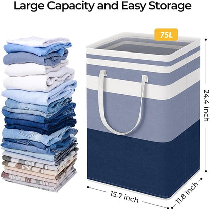HomeHacks 2-Pack Large Laundry Basket, Waterproof, Freestanding Laundry Hamper - Image 4