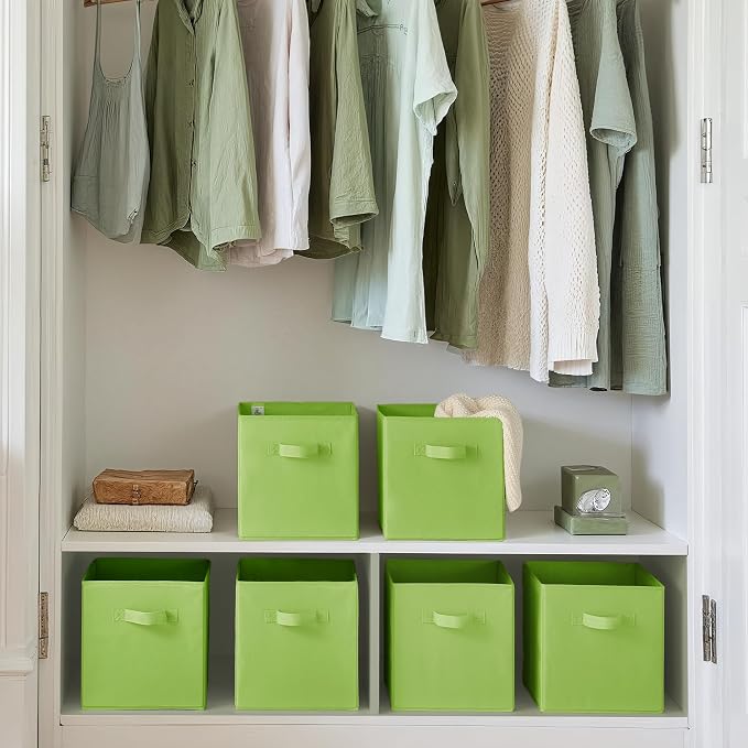 GRANNY SAYS Cube Storage Bins, 11 Inch 6-Pack Cube Organizers, Light Green | - Image 4