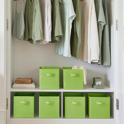 GRANNY SAYS Cube Storage Bins, 11 Inch 6-Pack Cube Organizers, Light Green | - Image 4