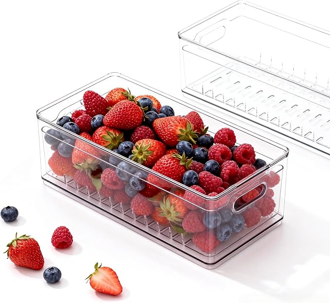 1 Pack Long Fridge Fruit Storage Box by TAYUOO