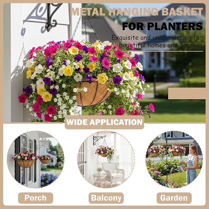 4 Pack 12 inch Hanging Baskets Planter - Image 5