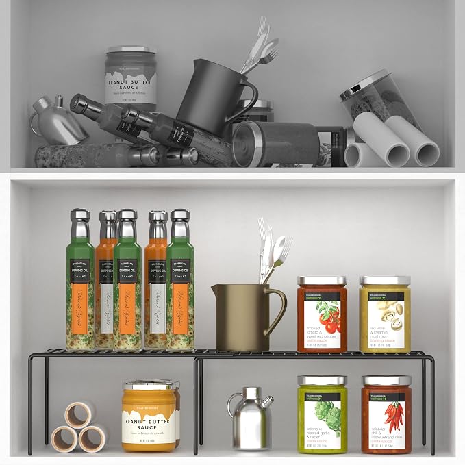 Redrubbit Expandable Metal Rustproof Kitchen Counter Shelf Rack, Space Saver - Image 7