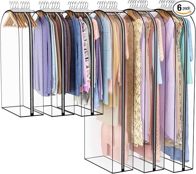 Liuoud Clear Garment Bag for Hanging Clothes 10” Gusseted, 40&60” Suit Bags for by Liuoud