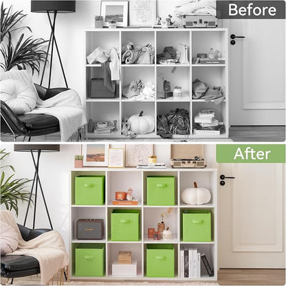 GRANNY SAYS Cube Storage Bins, 11 Inch 6-Pack Cube Organizers, Light Green | - Image 8