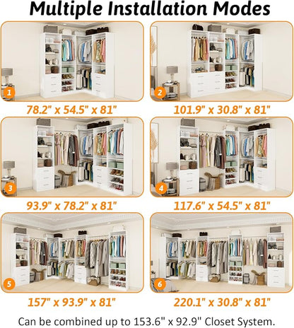 Vomavex Closet System with 4 sets, 101.9" Closet Organizer Systems with 6 - Image 6