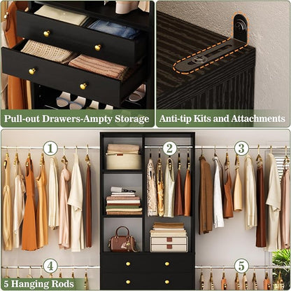 Besiost Closet System, 4.2–8.8 FT Closet Organizer - Image 4