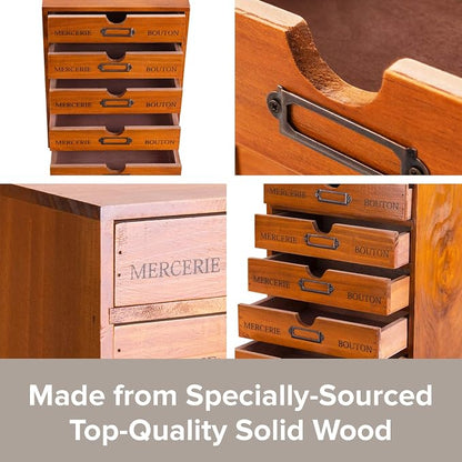 Vintage 5-Drawer Wooden Desk Organizer - Image 8