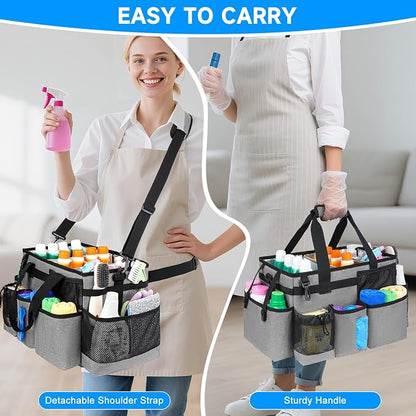 Cleaning Caddy Bag, Large Cleaning Supplies Organizer - Image 5