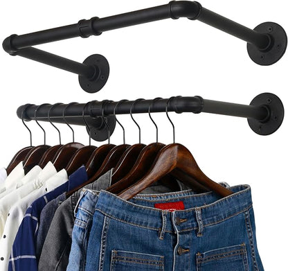 WEBI Clothing Rack Wall Mount, Heavy Duty Iron Garment Rack Bar, Retail Display by WEBI
