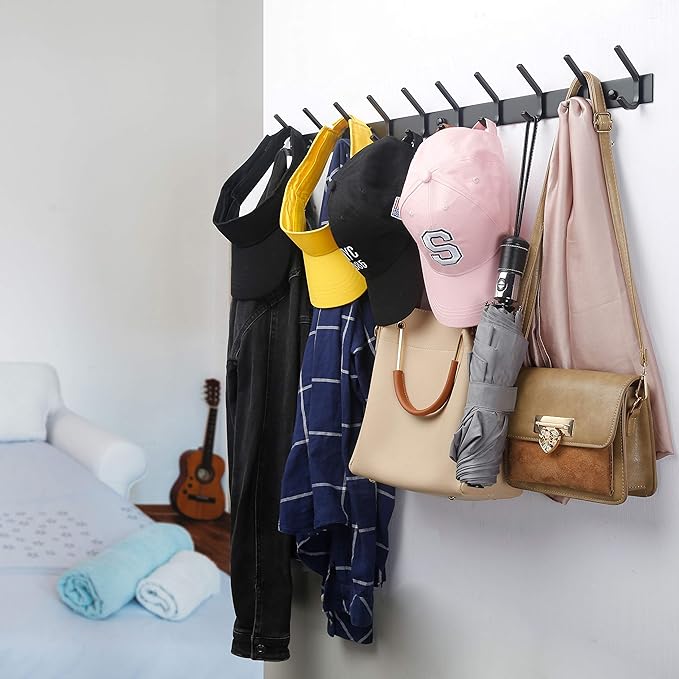 WEBI Coat Rack Wall Mounted, 8 Coat Hooks - Image 3