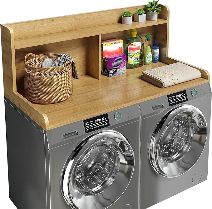 2-Tier Washer Dryer Countertop, 18.5" Raised Height Laundry Countertop by Corbyles
