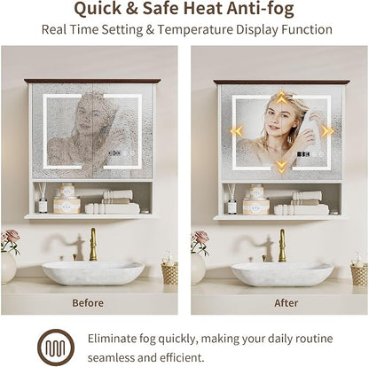 Bathroom Medicine Cabinet with Mirror, Lighted Wall Storage Cabinet, Living Room - Image 5
