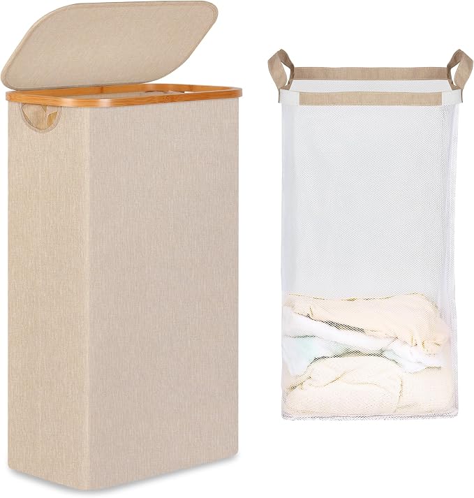 iEGrow 65L Slim Laundry Hamper, Narrow Laundry Basket by iEGrow