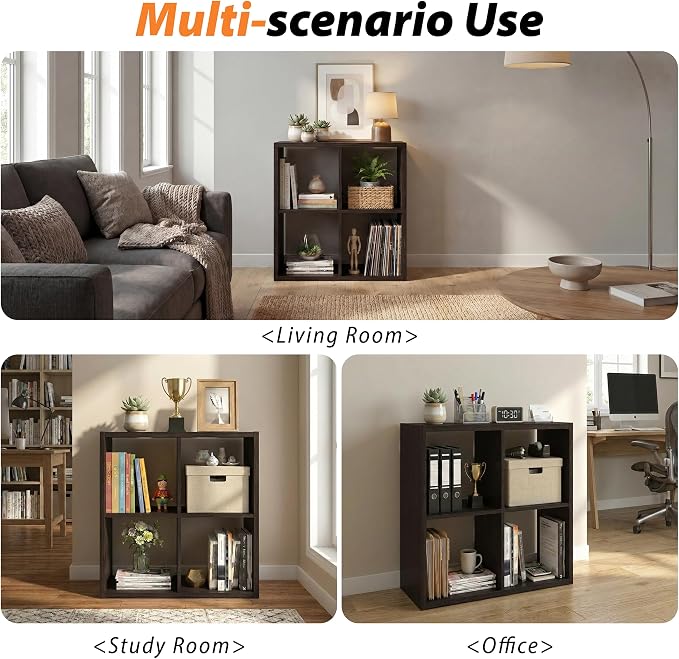 WannabeMyself【2026 Wooden Thick Frame】 4 Cube Storage Organizer - Image 5