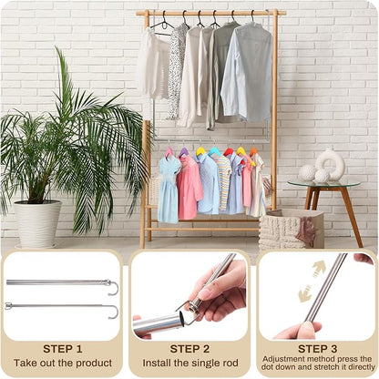2 Pack Closet Rod Extender Adjustable 16-29 Inches, Double Hanging Organizer - Image 3