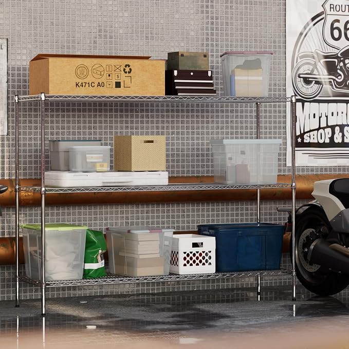 21" Deep x 72" Wide x 54" Height Wire Shelving Kit | 3-Tier | NSF Commercial - Image 5
