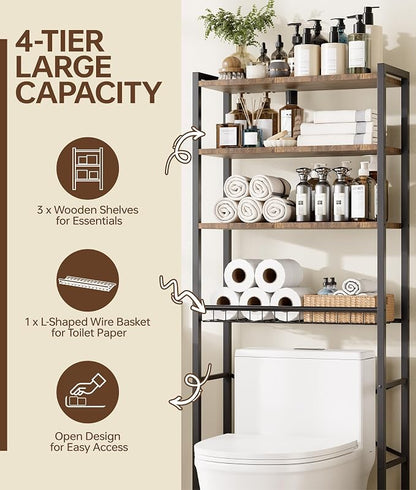 4-Tier Over-the-Toilet Storage Rack - Image 5