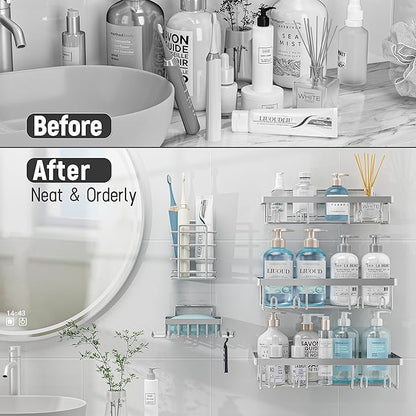 Liuoud 5 Pack Shower Caddy Organizer Rack Shelf - Image 6