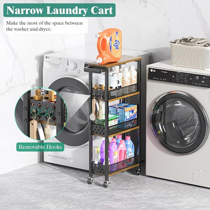 Giwil 4-Tier Slim Rolling Storage Cart - Image 3