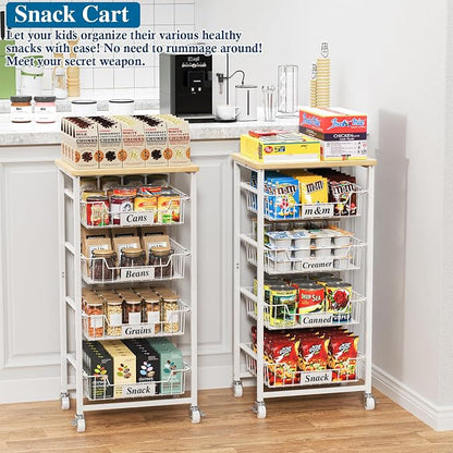 5-Tier Small Kitchen Storage Cart on Wheels - Image 5
