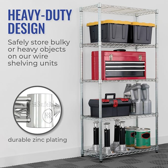 SafeRacks - NSF Certified Storage Shelves, Heavy Duty Steel Wire Unit - Image 5