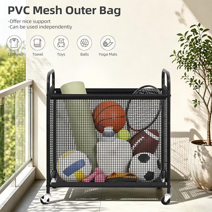 STORAGE MANIAC Rolling Laundry Hamper - Image 7