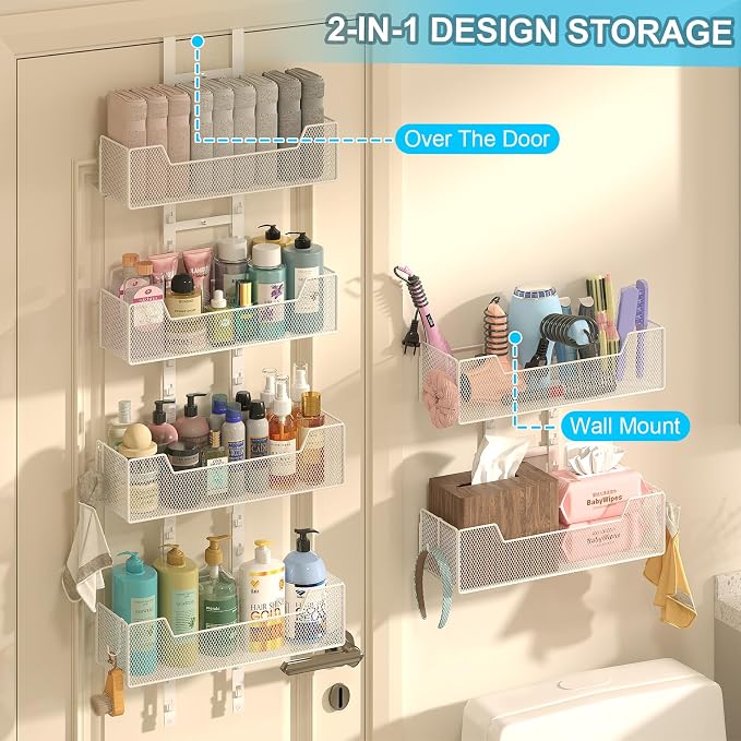 Hongtamoya Over The Door Organizer, Metal Hanging Door Organizer - Image 5