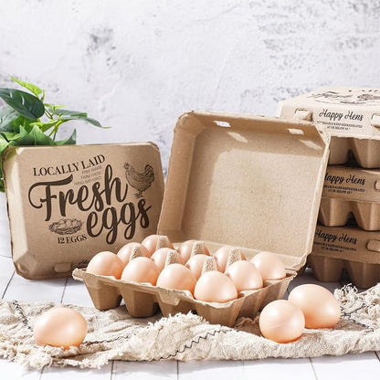 Zhanmai 100 Pack Egg Carton Bulk 12 Chicken Duck Egg Carton Vintage Printed - Image 7