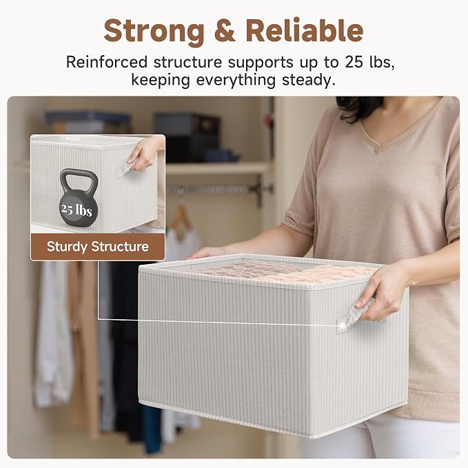 StorageWorks Storage Baskets for Shelves, Foldable Fabric Closet Storage Bins - Image 6