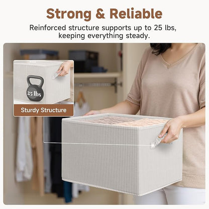 StorageWorks Storage Baskets for Shelves, Foldable Fabric Closet Storage Bins - Image 6