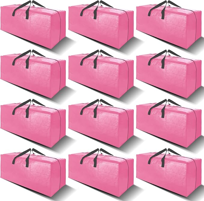 12 Pack Heavy Duty Large Moving Bags W/Backpack Straps by VELVETSURE