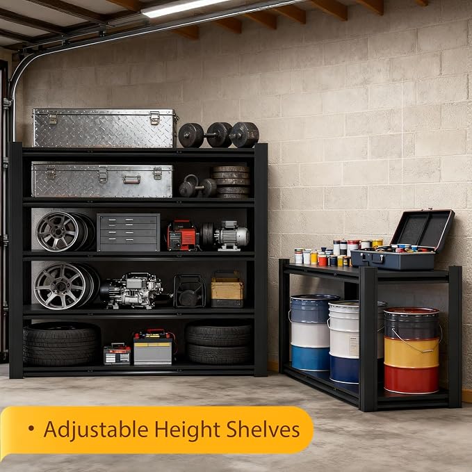 Metal Storage Shelves Unit, 5-Tier Adjustable Heavy Duty Garage Shelving - Image 9
