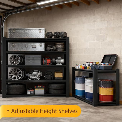 Metal Storage Shelves Unit, 5-Tier Adjustable Heavy Duty Garage Shelving - Image 9