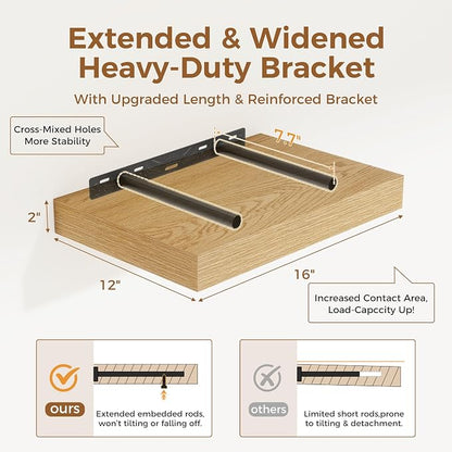 12 Inch Deep Floating Shelves, 16 x 12 Floating Shelf - Image 3