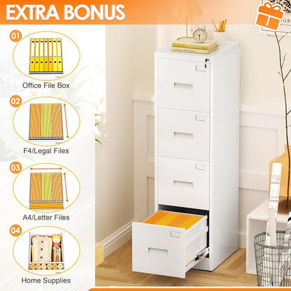 INTERGREAT 4 Drawers File Cabinet - Image 4