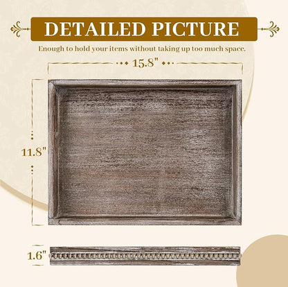 MAONAME Wood Serving Tray, Farmhouse Wooden Tray - Image 2
