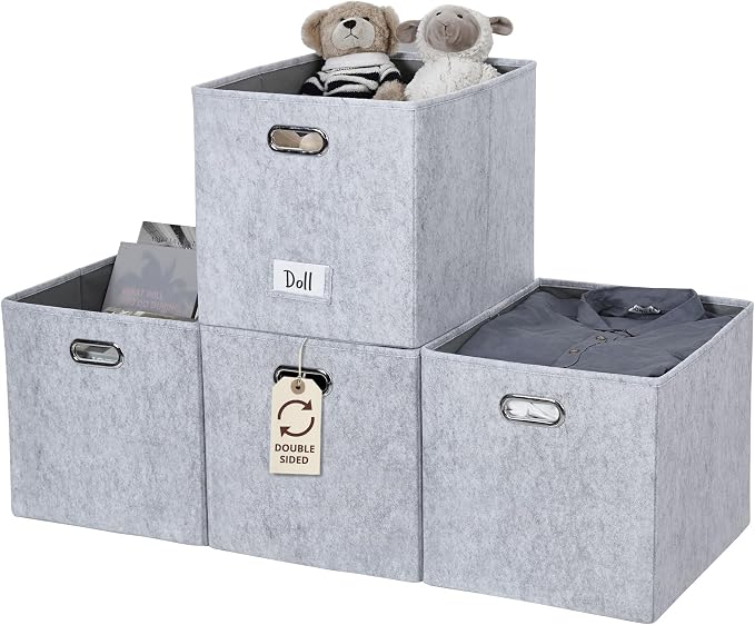 DECOMOMO Felt Storage Bins 13x15x13 Storage Cube Bins by DECOMOMO