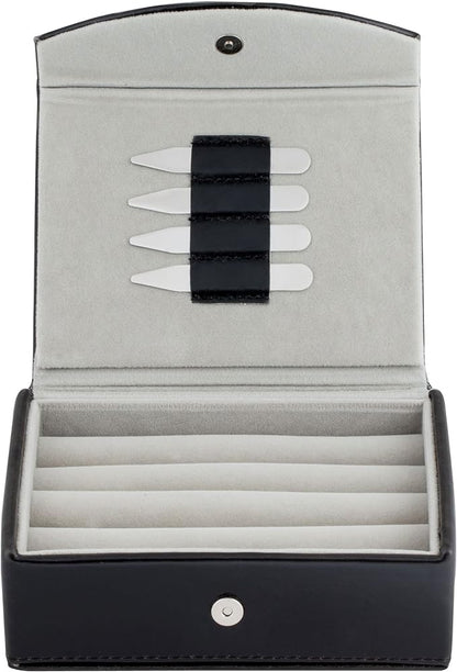 Mens Leather Travel Cufflinks Ring Storage Box Case Includes 2 Sets Metal by Cuff-Daddy
