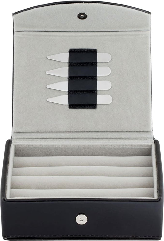 Mens Leather Travel Cufflinks Ring Storage Box Case Includes 2 Sets Metal by Cuff-Daddy