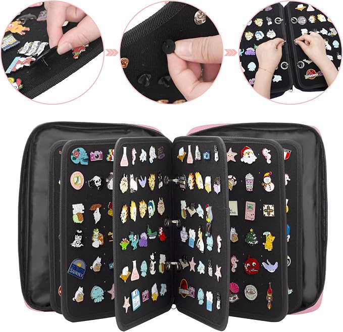 Enamel Pin Display Pages Pin Carrying Case, Pins Collection Storage Organizer - Image 3